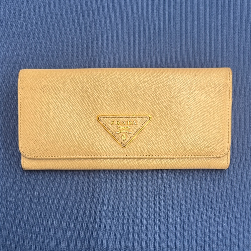 Prada beige long Women's Wallet
